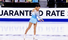 eggplantgifs:Audrey Shin (USA) wins the bronze medal at 2020 Skate America with a total score of 206