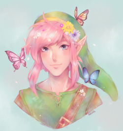 owliies:  painted ver of alttp pink haired link sketch! mann, i need to practice painting more.sketch ver here! 