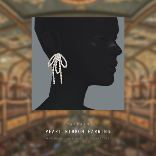 yakfarm: Sims 4 Pearl Ribbon EarringD O W N L O A D (no ads)please respect my TOU