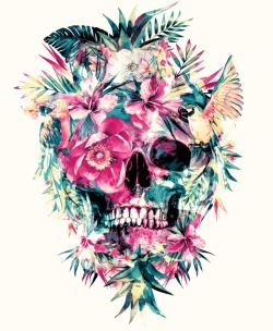 Artsnskills:  Floral Skull Illustrations By Riza Peker  More By The Artist Here 