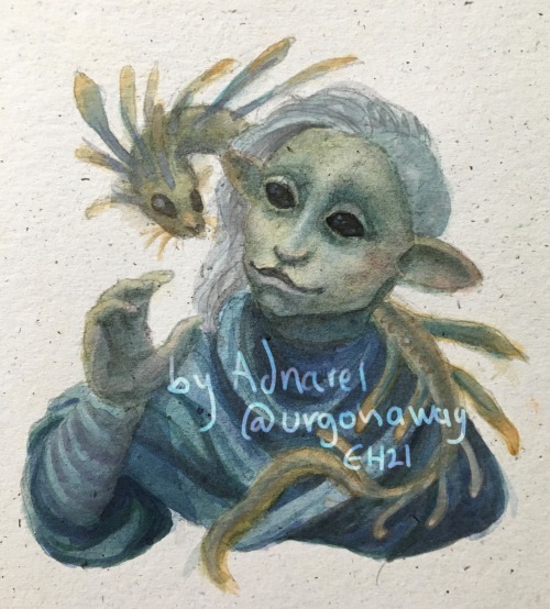 urgohaway: Amri and NeechWatercolor, white gouache, painted on recycled hemp paperAlternate title: N