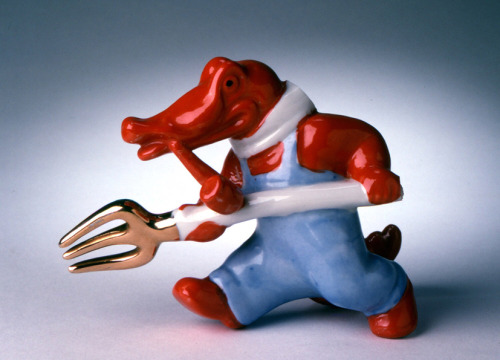 Advertising figure for the magazine Krokodil, 1960s-70s. Porcelain.