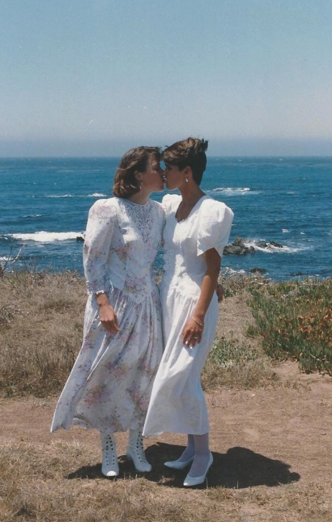 amphritrite:my moms at their commitment ceremony on july 18, 1992. they were legally married on july