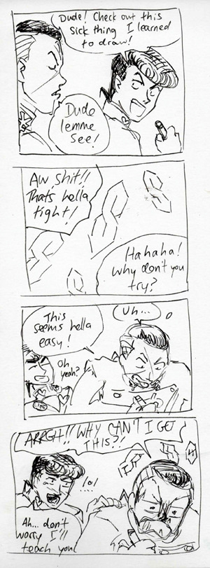 umadashibayashi:  Josuke is the epitome of 90′s cool (FUN FACT I HAD TO PRACTICE