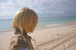 ask-that-cosplay:  What if Armin finally gets to see the ocean just that he’s not with Eren or Mikasa anymore. 