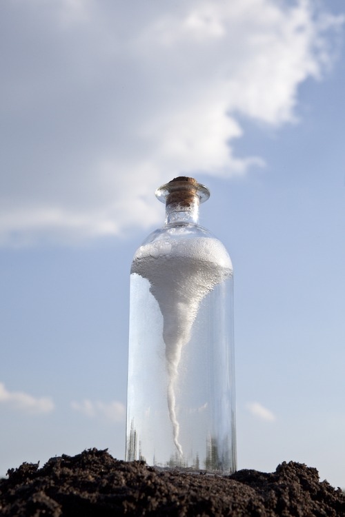 archiemcphee:  Louisville, KY-based artist Laura Skinner captured a Tornado in a