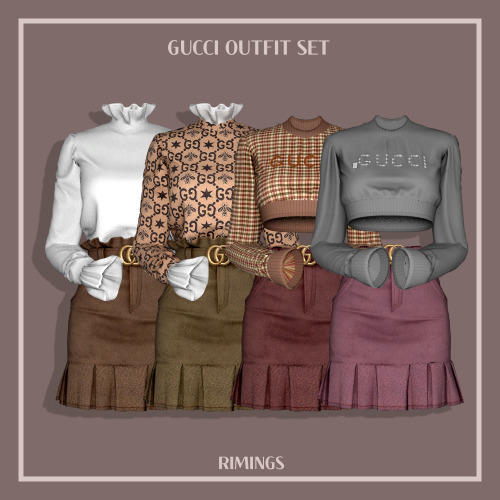  [RIMINGS] Gucci Casual Outfit Set - TOP 2 / BOTTOM 2- NEW MESH- ALL LODS- NORMAL MAP- 20 / 24 / 16 