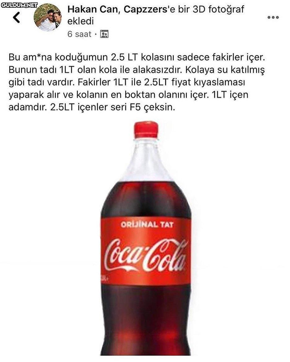 yalnızca 1lt kola içen...