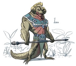 aromanillos:  Been trying to read more books! I just read Pathfinder: Beyond the Pool of Stars by Howard Andrew Jones.  A fun swashbuckling adventure.  Here’s Jekka the lizard man. 