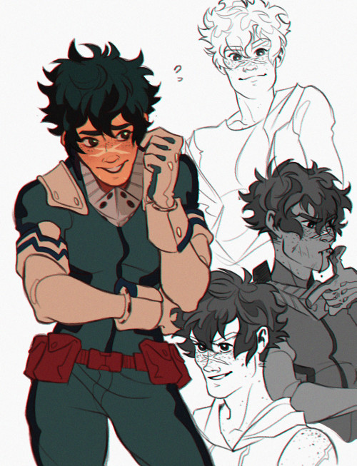 Mom says it’s my turn to give pro-hero designs facial scars & undercutsOk but what i f Deku had 