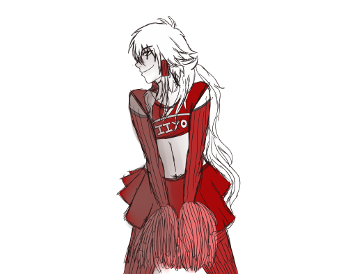 pockydotmuffins: its 4 am i dont know what to do with my life anymore, so have Shiroba cheering on h