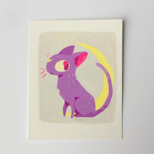 beatfist: Luna 1/5 These are the tiny gouache paintings I did for the #moonprismpower show. I forgot