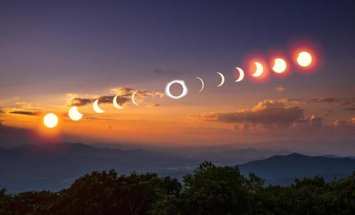 Solar Eclipse Phases over Brasstown Bald, Georgia [2048 × 1243]