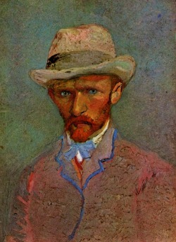 artist-vangogh:  Self-Portrait with Gray Felt Hat, Vincent van GoghMedium: oil,canvashttps://www.wikiart.org/en/vincent-van-gogh/self-portrait-with-gray-felt-hat-1887