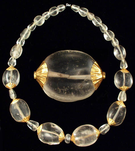 archaicwonder:Roman Rock Crystal and Gold Necklace, c. 1st-2nd Century ADComposed of fourteen scarab