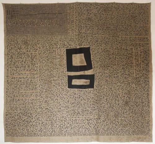 artsforsurvival:Letter, Amparo de la Sota (Linen, cotton, ink, embroidery)