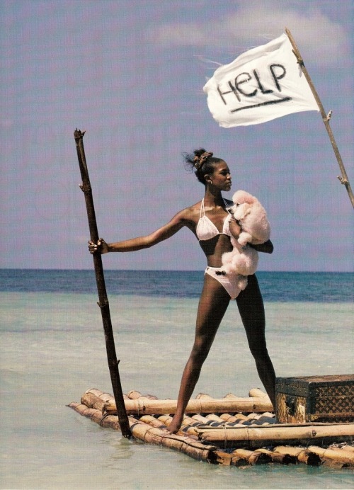 saloandseverine:  US Vogue May 1996, The Bikini Sets Sail Naomi Campbell  by Herb Ritts 
