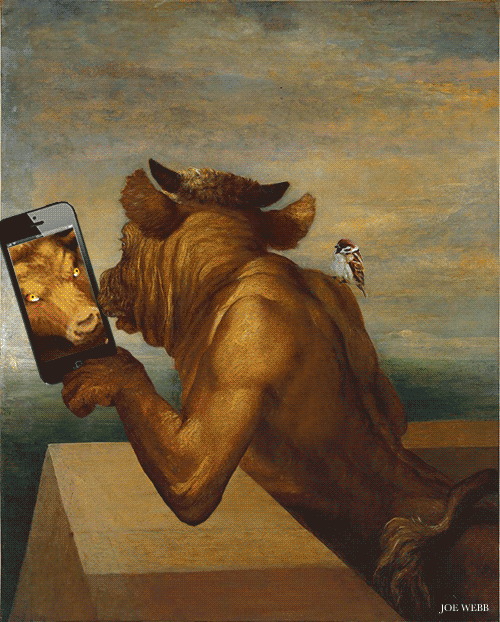 josephwebb:Joe Webb - ‘Minotaur Selfie’“The Minotaur attempts to take the perfect ‘Selfie’ onl