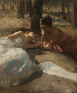 fordarkmornings: Twilight Conversation, 2013.  Ron Hicks (American, b. 1965) Oil on canvas 