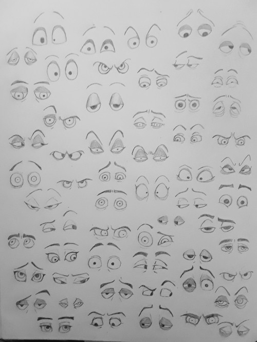 Looked At Some References To Revise How I Draw Eyes. References Are Mostly From Disney And Other Animated