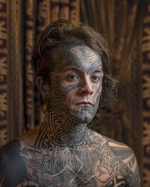 yeahhbitchscience:  huffpostarts:  Striking photos of inked individuals who proudly don face tatoos  Wooo. The 2nd guy here is Scottish :) lives in my city. 