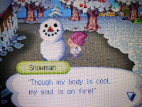 shadowkeese: I give you, the cynical snowman from Animal crossing   Happy Holidays 