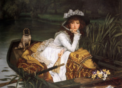 via-appia:  Young Lady in a Boat, 1870 James Tissot (1836–1902) 