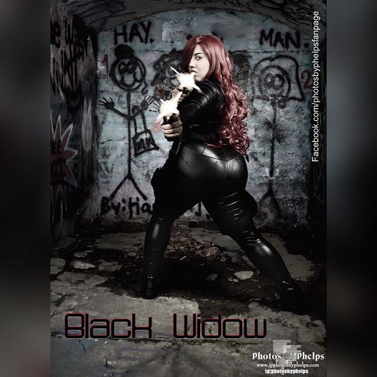 #humpday  with Jackie A @jackieabitches as Black Widow with patch detailing done