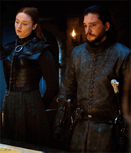 Jon avoiding looking at Sansa