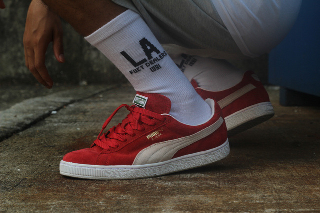 puma suede red