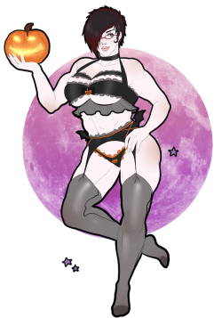 More Halloween Lingerie!Character belongs to respective owner! Strong and spooky. 🎃