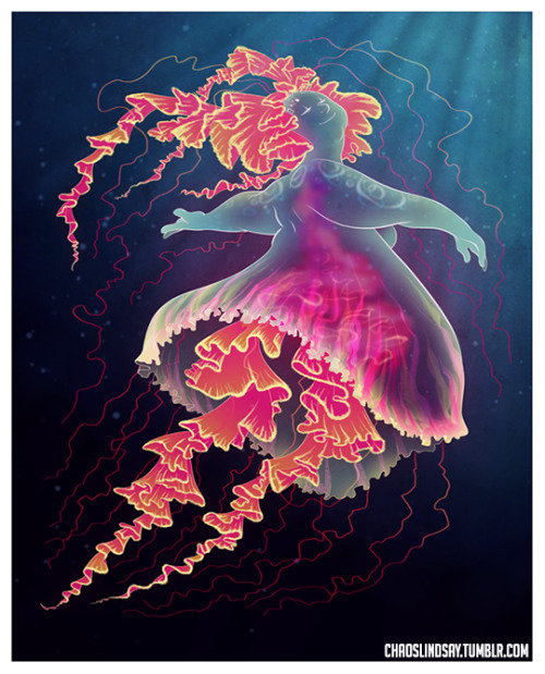 chaoslindsay: A jellyfish mermaid, commissioned by Jessie to help out with our cat’s emergency