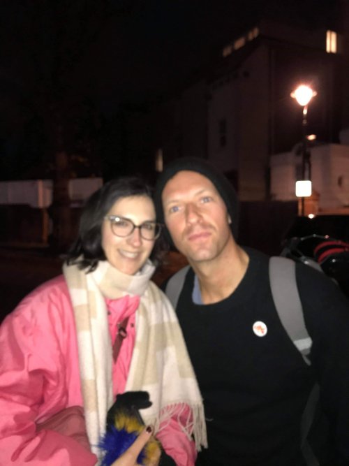 Chris with a fan at Air Studios in London - Nov 11, 2019