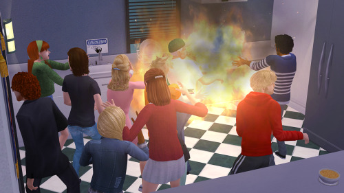 Thanks to the Cafeteria worker, the party was a complete Disaster …Dirk managed to save the d