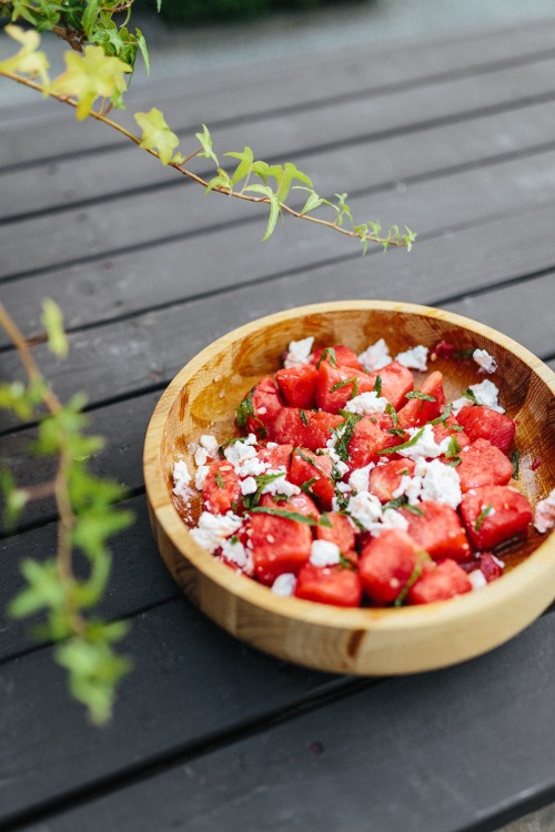 Watermelon, mint & Valbreso feta salad.