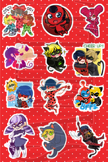 ladybugzine:  PREVIEW PIC OF THE STICKER SHEET!!!! Thanks to all the artists n_n
