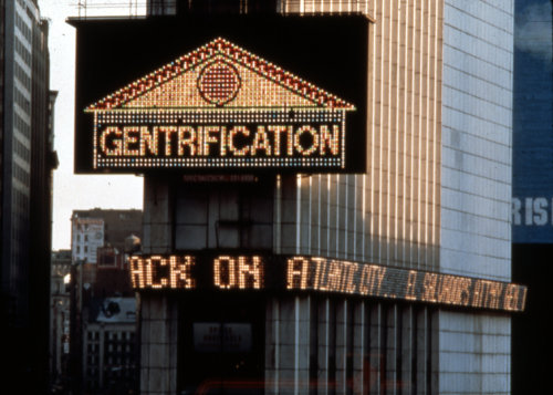 tentencall2:Martha Rosler / Housing Is a Human Right / Time Square Spectacolor animation