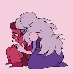 rcdart:forced fusion isnt cooli definetely think the angry side of garnet from this ep was sapphire and the mourning one was ruby