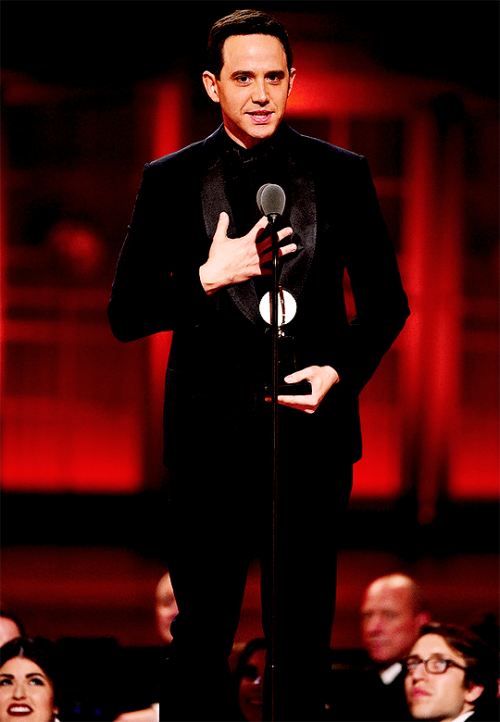 Santino Fontana accepts the award for Best Performance by an Actor in a Leading Role in a Musical fo