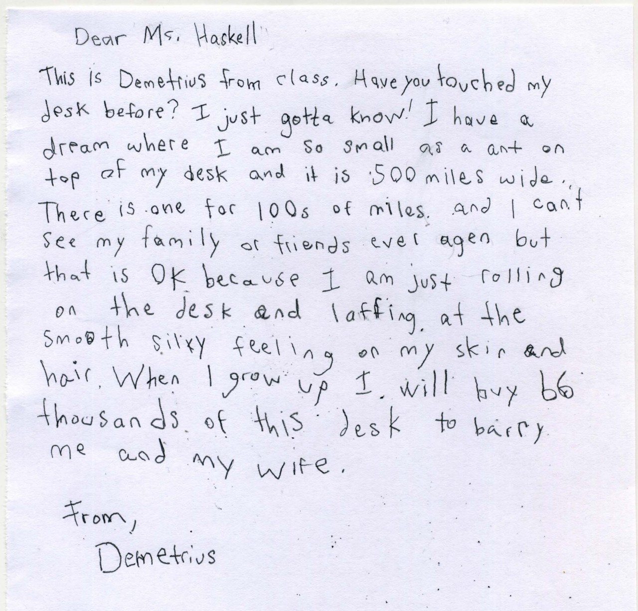 clickholeofficial:  These Third-Graders’ Letters To Their Teacher About How Smooth
