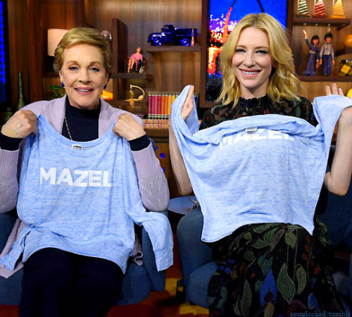 Cate Blanchett + Dame Julie Andrews on Watch What Happens Live @bravotv​ (October 12, 2015 - NYC)