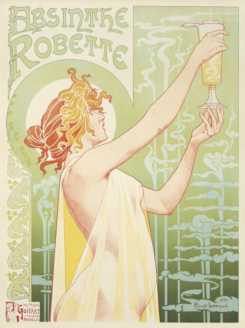 Absinthe Robette. 1896. Privat Livemont.32 1/8 x 43 in./81.6 x 109.3 cmOne of the most iconic poster