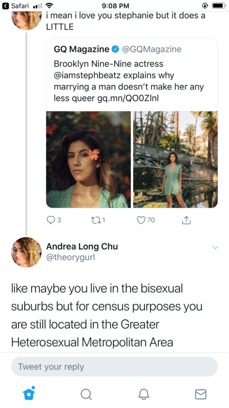 geekandmisandry:  tanpoponoko:  fiestabear:  calslaundry:   fierceawakening:  universefemme:  softclary:    you ever read something so fucking stupid you want to blow your brains out   Bisexual women aren’t straight for dating men   What the everloving