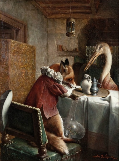 Joseph Schippers‘Le renard chez la cigogne’, 1906
