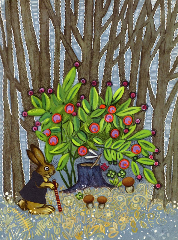 Illustration from “Rainbow-Bow” (a book of nursery rhymes) by Yuri Vasnetsov, 1969