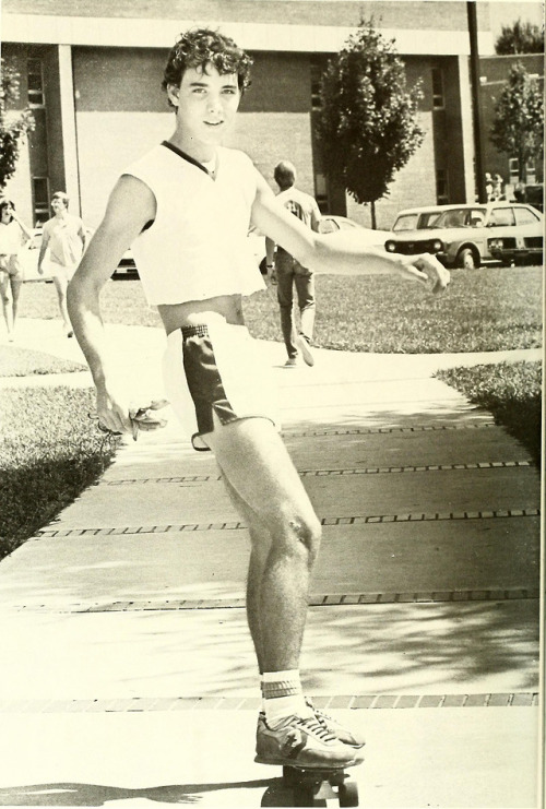 men-in-shorts: profoundgaiety: Western Carolina’s 1984 yearbook. Cropped top and shortest of shorts 