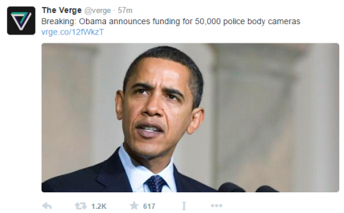 mxcleod:  President Obama asks for 趧m to improve police training, pay for body cameras & restore trust in Ferguson (source) 