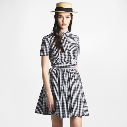 lecoledesfemmeslaurasfez:The Gingham Button Up Blouse and Bardot Skirt. Use code: SUMMERSALE for 40%