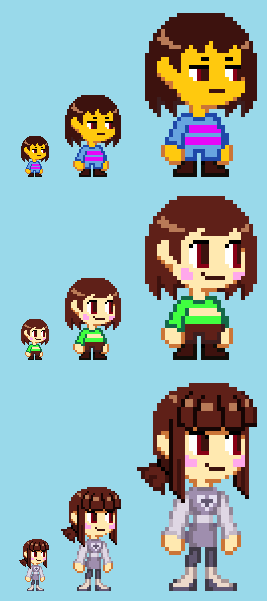 The Return Of Flowey Frisk And Chara Spritesheet By Me Work In