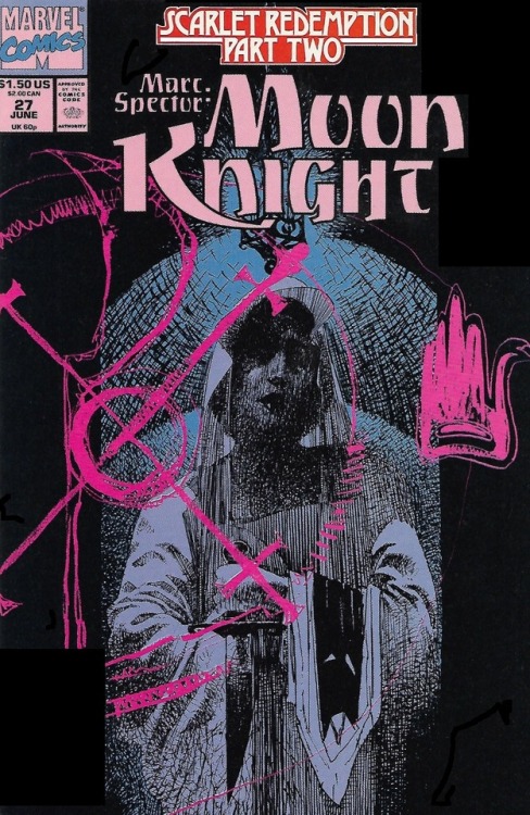 marvel1980s:1991 - Anatomy of a Cover - Moon Knight #27 by Bill Sienkiewicz